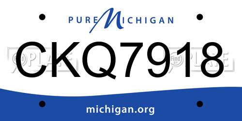 CKQ7918 Michigan License Plate