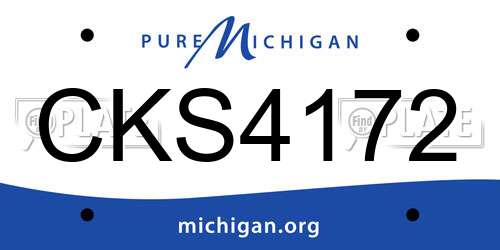 CKS4172 Michigan License Plate