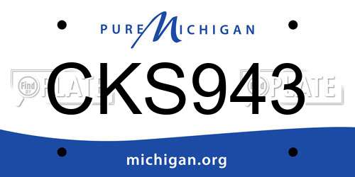 CKS943 Michigan License Plate