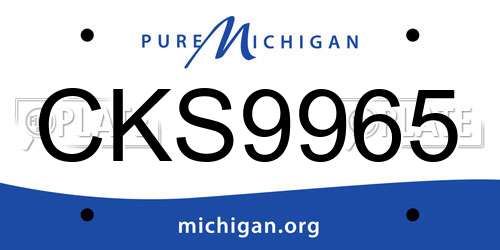 CKS9965 Michigan License Plate