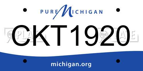 CKT1920 Michigan License Plate