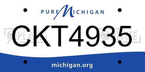 CKT4935 Michigan License Plate