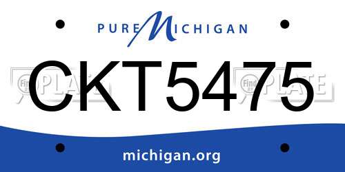 CKT5475 Michigan License Plate