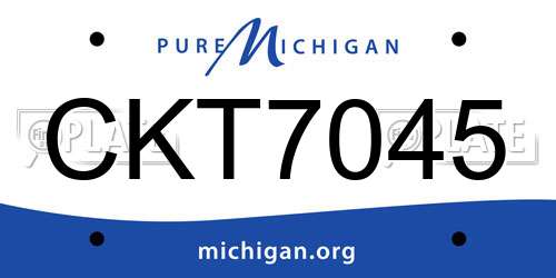 CKT7045 Michigan License Plate