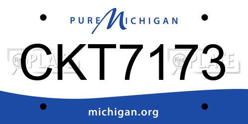 CKT7173 Michigan License Plate