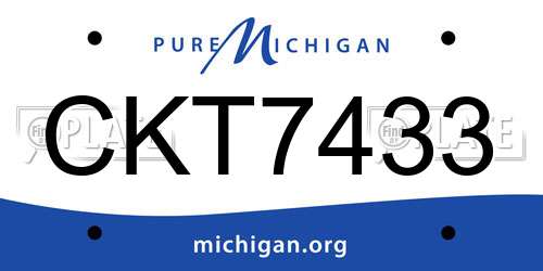 CKT7433 Michigan License Plate