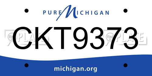 CKT9373 Michigan License Plate