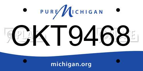 CKT9468 Michigan License Plate