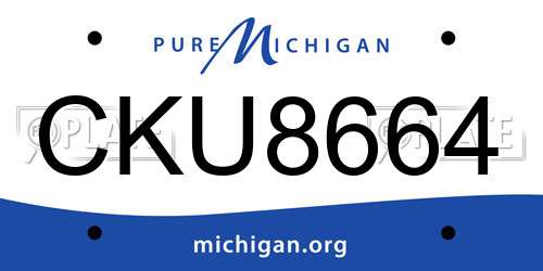 CKU8664 Michigan License Plate