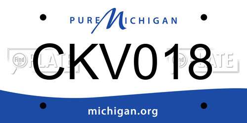 CKV018 Michigan License Plate