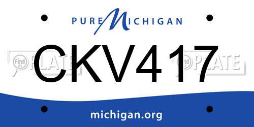 CKV417 Michigan License Plate