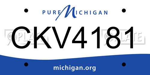 CKV4181 Michigan License Plate