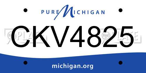 CKV4825 Michigan License Plate