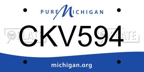 CKV594 Michigan License Plate
