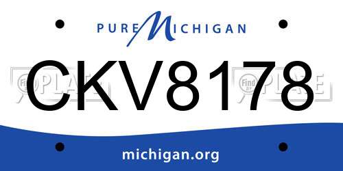 CKV8178 Michigan License Plate