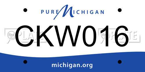 CKW016 Michigan License Plate