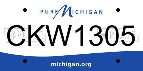 CKW1305 Michigan License Plate