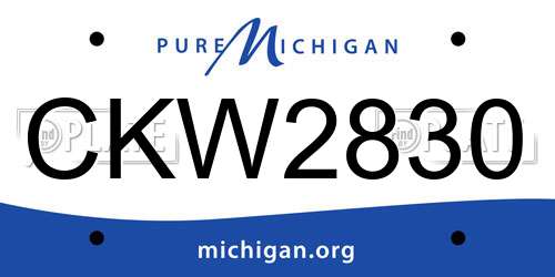 CKW2830 Michigan License Plate