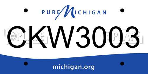CKW3003 Michigan License Plate
