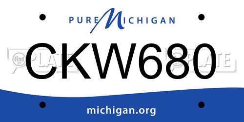 CKW680 Michigan License Plate