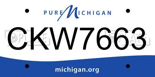 CKW7663 Michigan License Plate