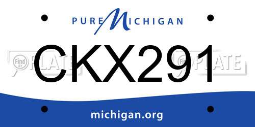 CKX291 Michigan License Plate