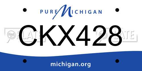 CKX428 Michigan License Plate