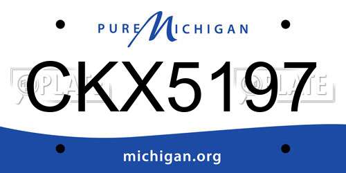 CKX5197 Michigan License Plate