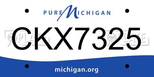 CKX7325 Michigan License Plate