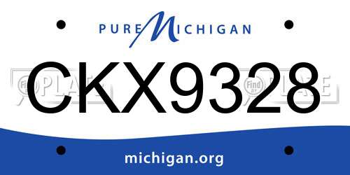 CKX9328 Michigan License Plate