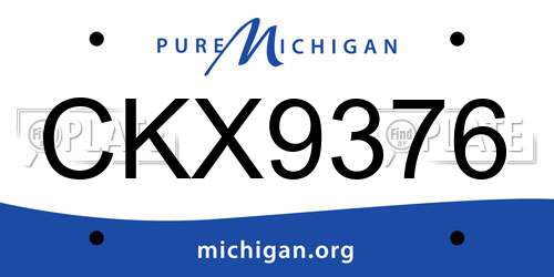 CKX9376 Michigan License Plate