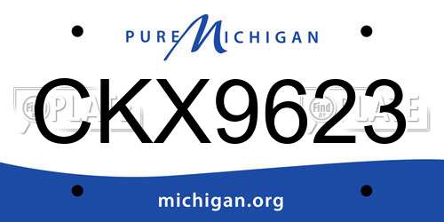 CKX9623 Michigan License Plate