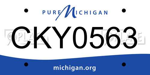 CKY0563 Michigan License Plate