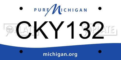 CKY132 Michigan License Plate