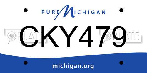 CKY479 Michigan License Plate