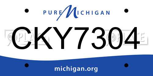 CKY7304 Michigan License Plate