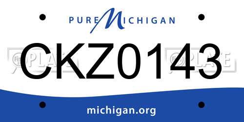CKZ0143 Michigan License Plate