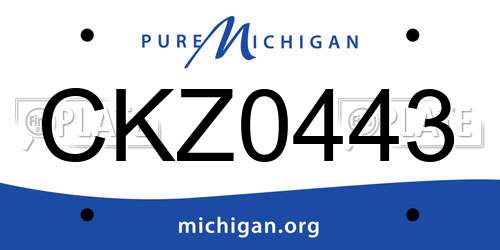 CKZ0443 Michigan License Plate