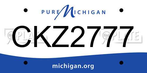 CKZ2777 Michigan License Plate