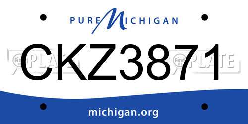 CKZ3871 Michigan License Plate