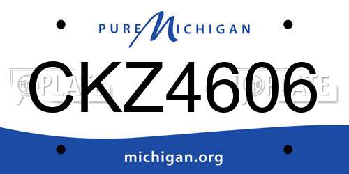 CKZ4606 Michigan License Plate