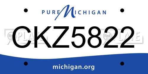 CKZ5822 Michigan License Plate
