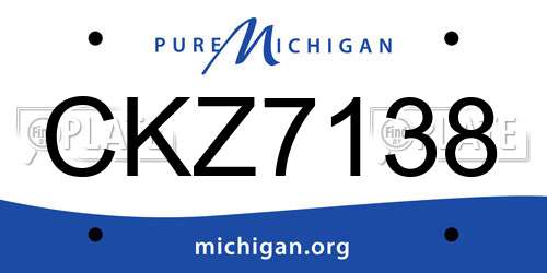 CKZ7138 Michigan License Plate