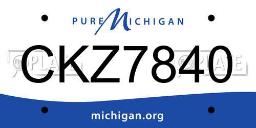 CKZ7840 Michigan License Plate