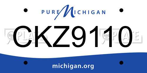 CKZ9110 Michigan License Plate