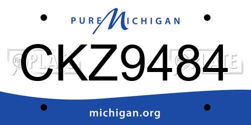 CKZ9484 Michigan License Plate