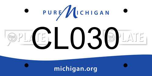CL030 Michigan License Plate