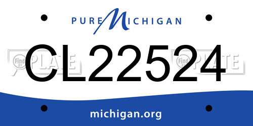 CL22524 Michigan License Plate