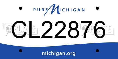 CL22876 Michigan License Plate