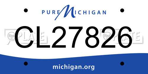 CL27826 Michigan License Plate